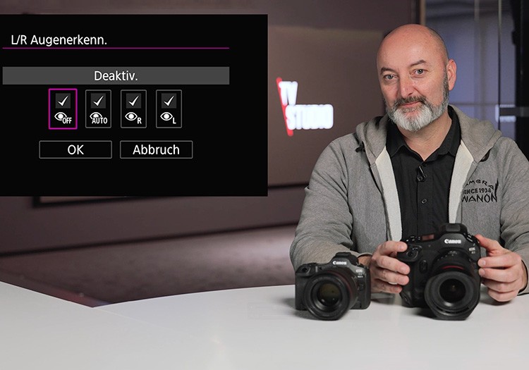 Quick-Tipp: Augenerkennung ein- und ausschalten mit Canon EOS R1 und EOS R5 Mark II